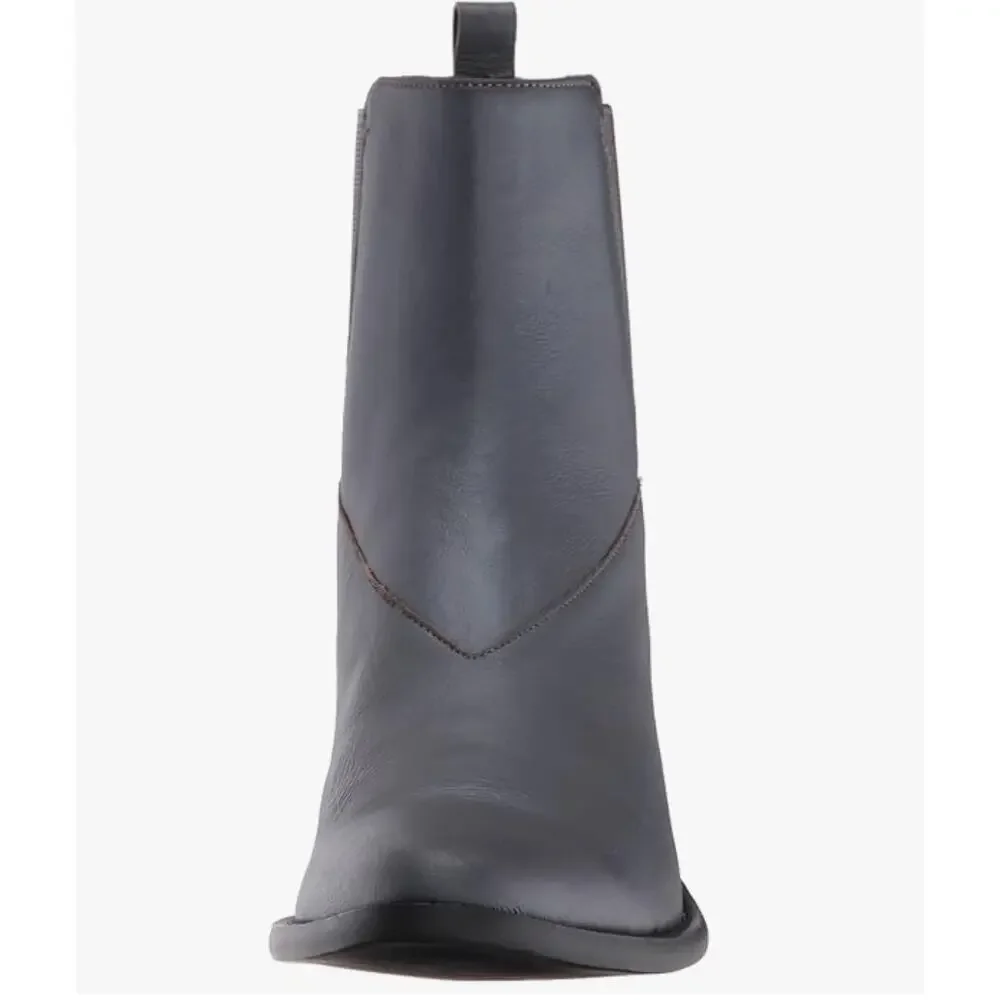 Katy Perry Ziggy Ankle Boots 7.5 NWT Gray Leather Ankle Booties Western Heel